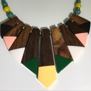 Wood and Resin Statement Necklace